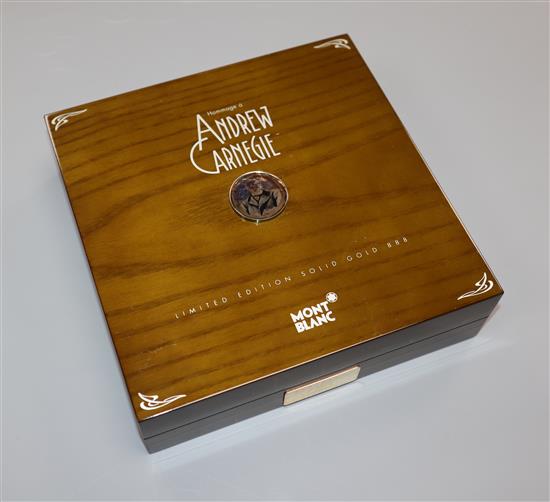 A Mont Blanc Hommage, a Andrew Carnege limited edition box and outer packaging, pen not included (83 of 888)